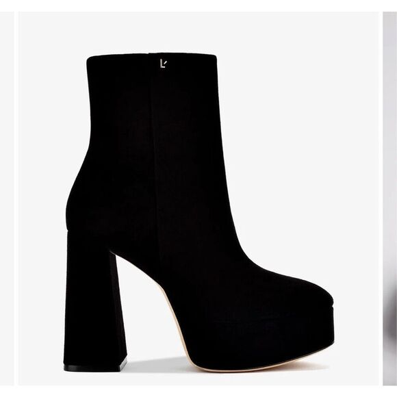 Larroude Dolly Boot In Black Suede NWB Size 9 1/2 - Picture 1 of 12